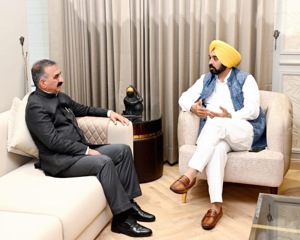 ਮੁੱਖ ਮੰਤਰੀ ਨੇ ਹਿਮਾਚਲ ਪ੍ਰਦੇਸ਼ ਦੇ ਮੁੱਖ ਮੰਤਰੀ ਕੋਲ ਪ੍ਰਸਤਾਵਿਤ ਵਾਟਰ ਸੈੱਸ ਦਾ ਮੁੱਦਾ ਉਠਾਇਆ