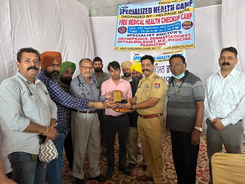 ਹੇਲਪੇਜ਼ ਇੰਡੀਆ ਨੇ ਜੇ.ਐਸ.ਡਬਲਯੂ ਕੰਪਨੀ ਪਿੰਡ ਬਪਰੋਰ ਦੇ ਸਹਿਯੋਗ ਨਾਲ ਪਿੰਡ ਘੱਗਰ ਸਰਾਏ ਵਿਖੇ ਲਗਾਇਆ ਵਿਸ਼ੇਸ਼ ਮੈਡੀਕਲ ਕੈਂਪ