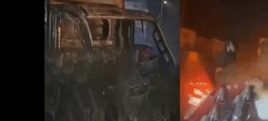 ਲੁਧਿਆਣਾ `ਚ ਕੋਰੀਅਰ ਗੱਡੀ ਨੂੰ ਅੱਗ ਲੱਗਣ ਕਰਕੇ ਗੱਡੀ ਤੇ ਸਾਮਾਨ ਦੋਵੇਂ ਸੁਆਹ