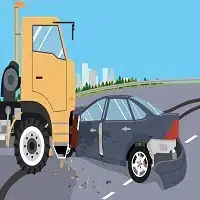 Hitting a truck with a car